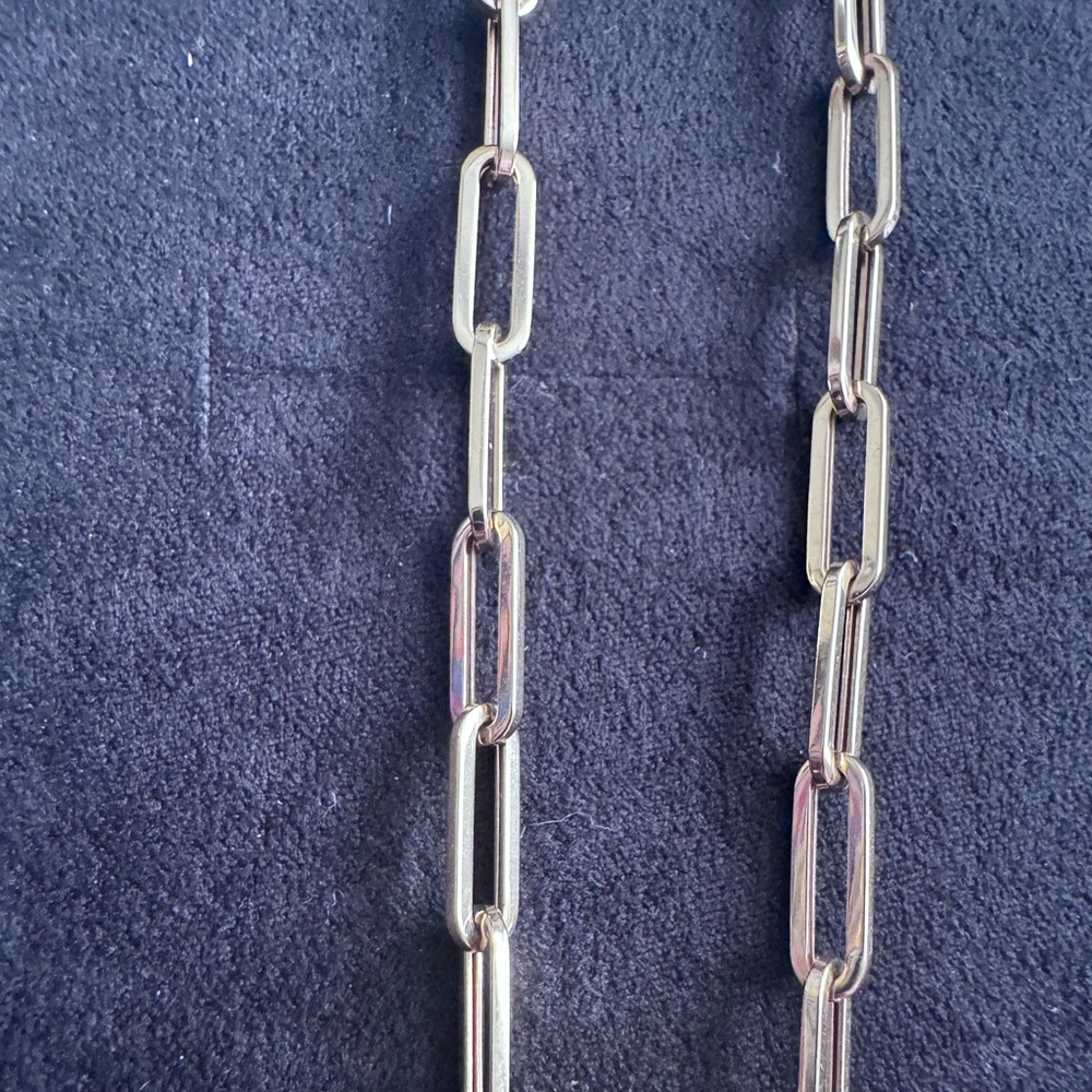 FINAL⬇️FLAWLESS 14K GOLD PAPERCLIP NECKLACE WITH GENUINE DIAMONDS - Picture 7 of 7